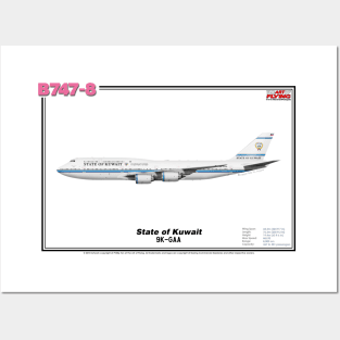 Boeing B747-8 - State of Kuwait (Art Print) Posters and Art